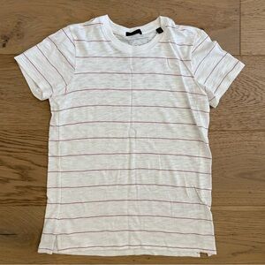 ATM Cotton Slub Striped Short Sleeve Shirt Size XS